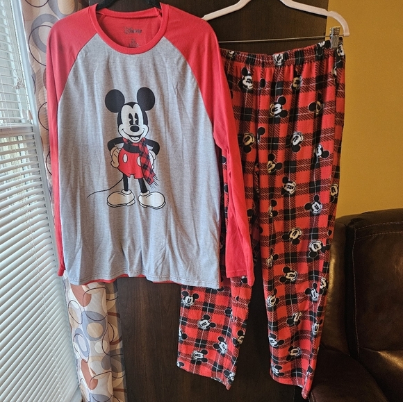 Disney Other - Mickey Mouse Red and Black Pajama Set
